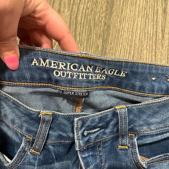 American Eagle Jeggings Jeans Pockets Super Stretch Denim Medium Wash Size 4 - Picture 7 of 11
